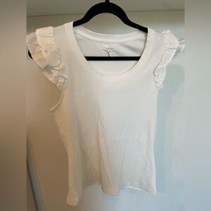 Maurices white ruffle sleeve tank top